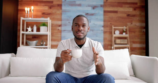 istock African American Business Man Virtual Coffee 1458139457