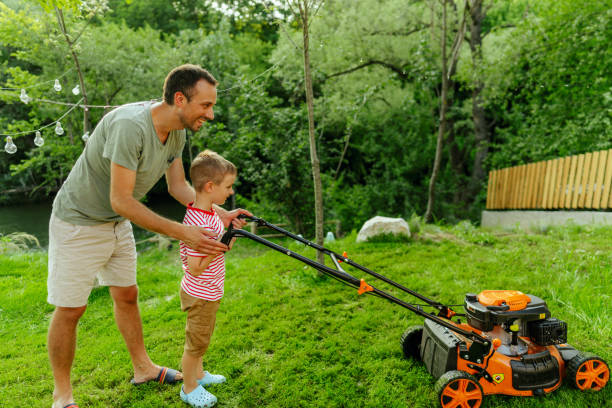 istock Mowing the lawn together 1458139769