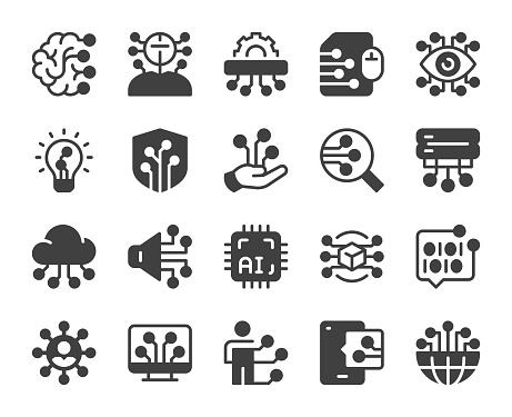 Artificial Intelligence Icons Vector EPS File.