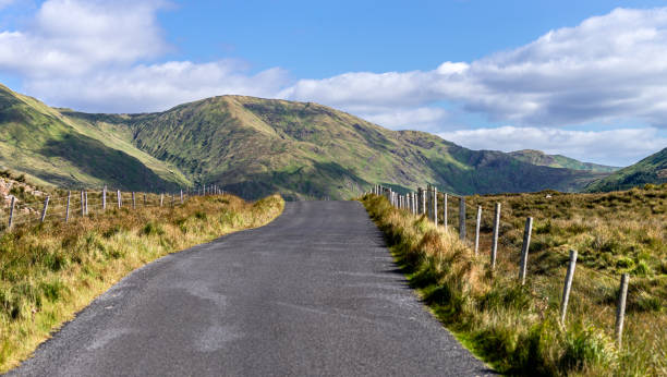 A road leading to the mountains in Connemara, County Galway, Ireland A road leading to the mountains in Connemara, County Galway, Ireland connemara national park stock pictures, royalty-free photos & images