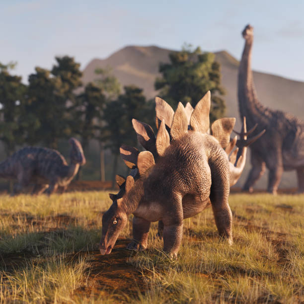 istock Dinosaurs in the nature 1458146010