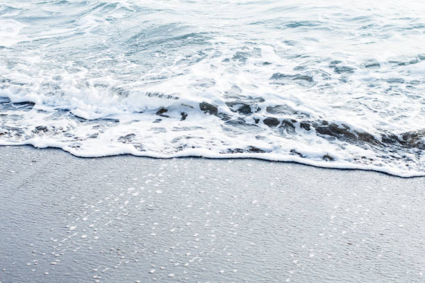 istock Soft wave of blue ocean on sandy beach. Background. 1458155080