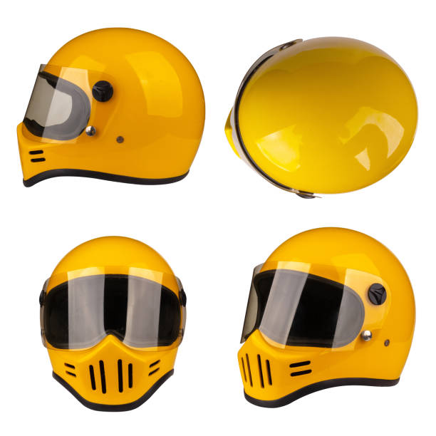 istock motorcycle helmet yellow isolated on white background 1458157097
