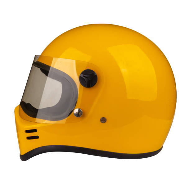 istock motorcycle helmet yellow isolated on white background 1458157211