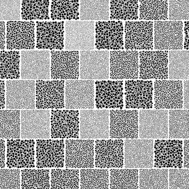 Vector illustration of Squares of black dots tiles
