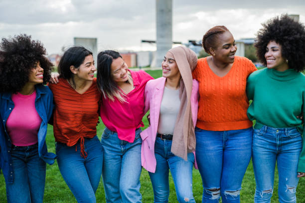 istock Group of young women from different cultures spending time together 1458161920