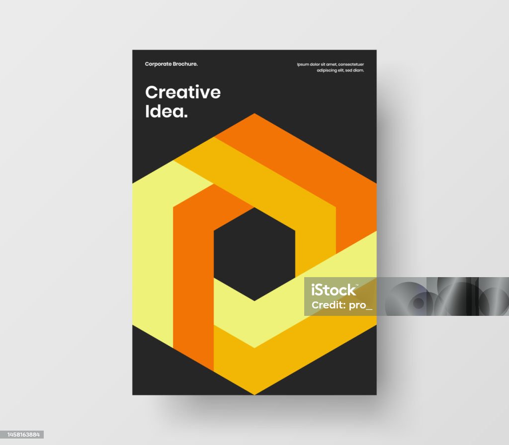 Vector Pamflet Creative Pamphlet Design Vector Layout Premium Geometric Hexagons ...