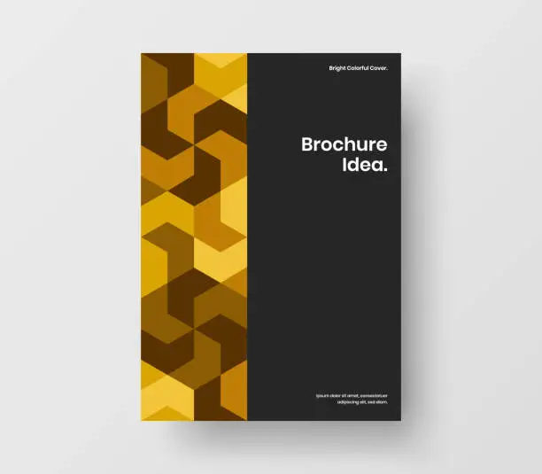 Vector illustration of Multicolored cover A4 design vector template. Clean geometric shapes company brochure layout.
