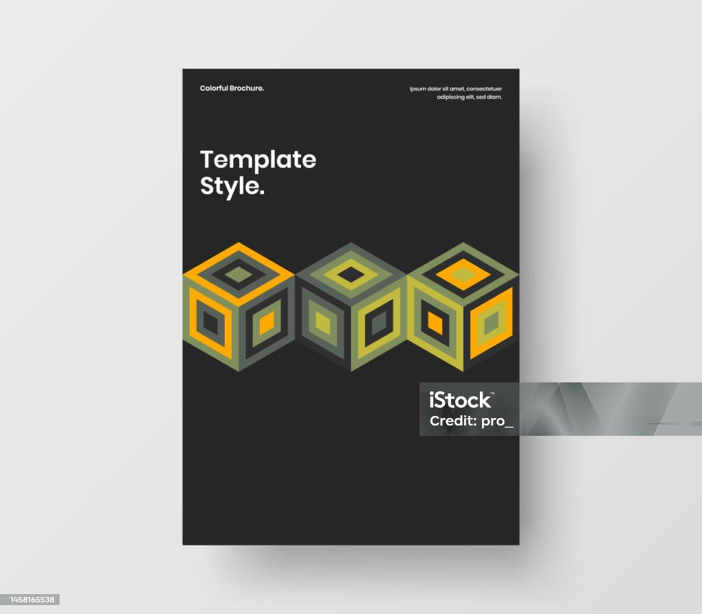 Isolated Poster A4 Vector Design Concept Abstract Geometric Hexagons