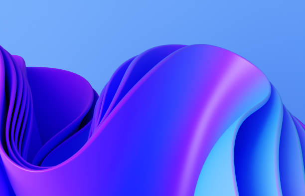 istock Abstract modern neon, blue, violet colors background with ruffle, folded cloth 1458166426