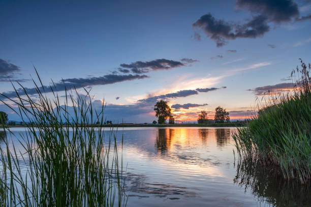 istock Magnificent long exposure lake sunset 1458178252