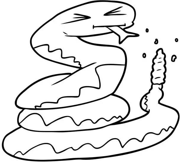 Vector illustration of cartoon rattlesnake