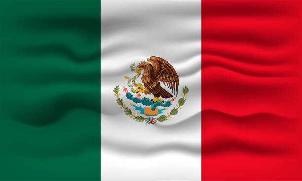 istock Waving flag of the country Mexico. Vector illustration. 1458183230