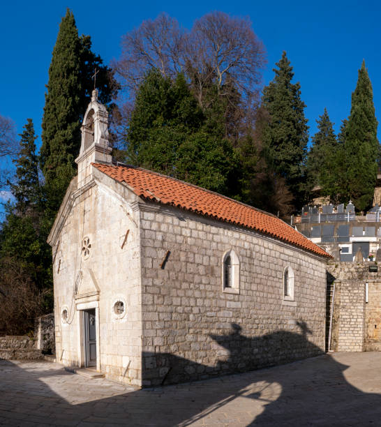 istock Saint Georges Orthodox chirch in Herceg Novi front corner view 1458183374