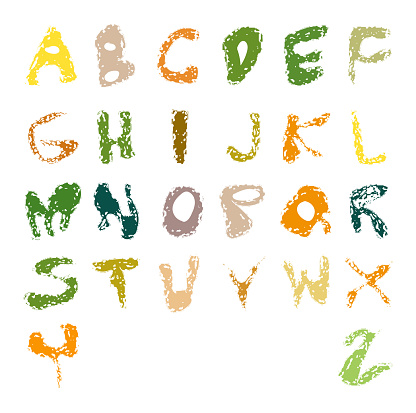 Vector of colors the English letters of a to z symbol alphabet on white background