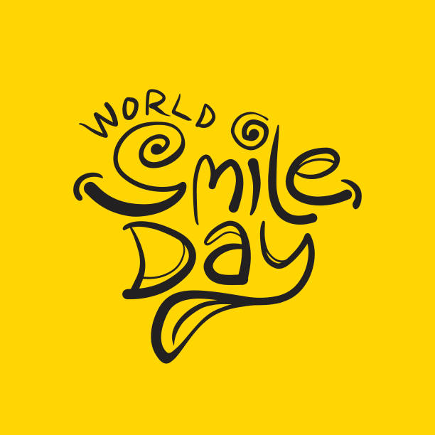 World Smile Day Vector Template Design Illustration. Smile day greeting card lettering design with smile sign. World Smile Day Vector Template Design Illustration. Smile day greeting card lettering design with smile sign. World Smile Day stock illustrations