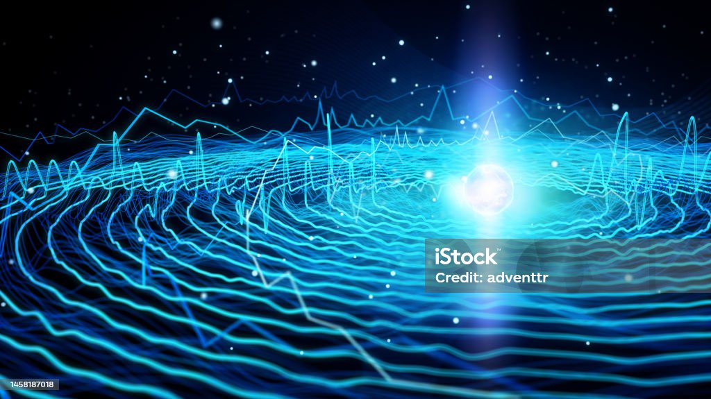 Abstract Data Flow Visualization Abstract Data Flow Visualization Irregular Lines Orbiting The Glowing ...