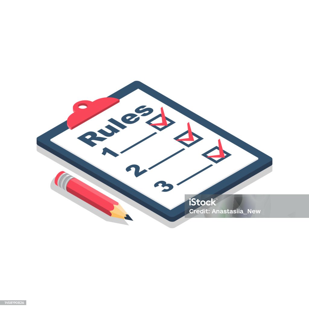 Rules Check Rules Concept Clipboard With Regulations Checklist With Requirements ...