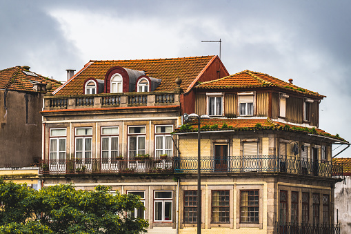 Old Porto city, buildings in Ribeira, Douro river, Portugal