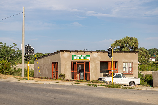 Kruger Park area, South Africa - December 3th 2022: Small business alongside the road outside the Kruger National Park in South Africa