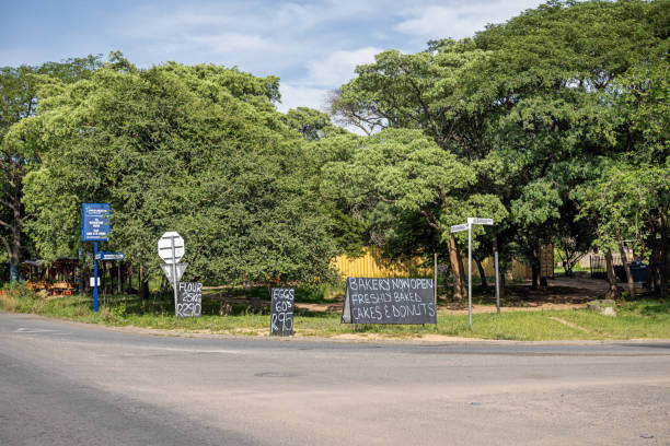 Kruger Park area, South Africa - December 3th 2022: Small business alongside the road outside the Kruger National Park in South Africa