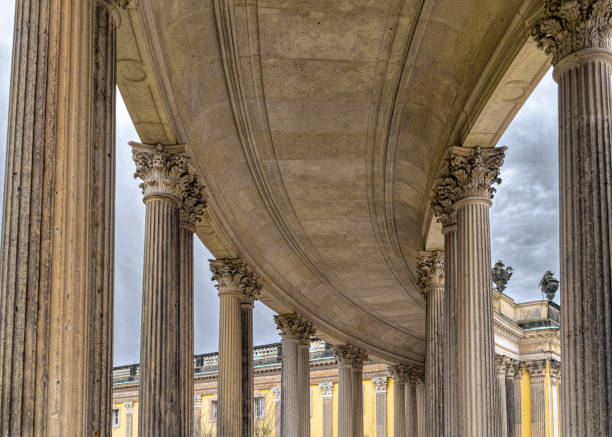 archi del palazzo reale di potsdam, germania - winter city germany brandenburg foto e immagini stock