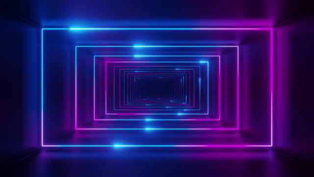 rectangle neon tunnel background