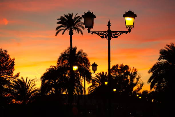Spectacular and colorful sunset in Murcia