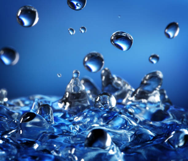 Abstract Splash of Water on a Blue Background