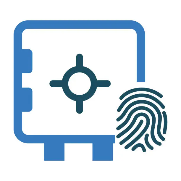 Vector illustration of Safe, thumb, print icon