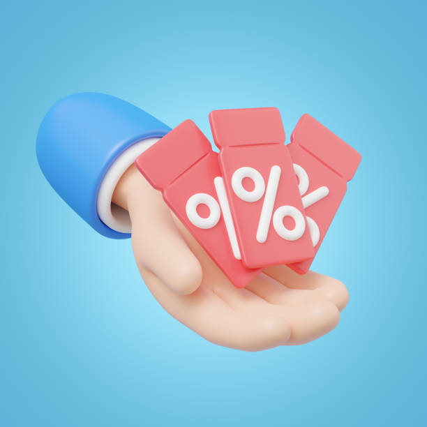 Use coupon shopping online. 3D Hand holding a fan of discount price tag float isolated on blue. Special time, Flash sale, Limited promotion offer concept. Cartoon icon smooth. 3d render. Clipping path use cupones de compras en línea. mano 3d sosteniendo un abanico de etiqueta de precio de descuento flotando aislado en azul. tiempo especial, venta flash, concepto de oferta de promoción limitada. icono de dibujos animados suave. renderizado 3d. trazado