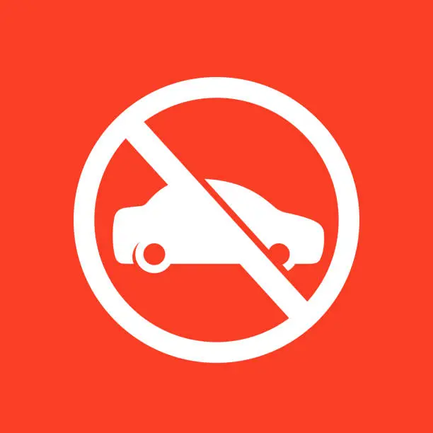 Vector illustration of do not park and no cars sign
