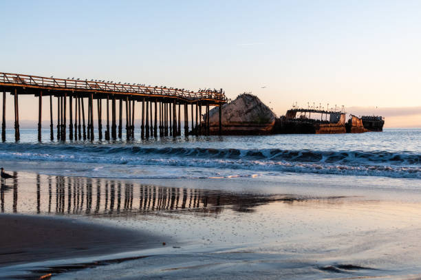 Shipwreck near the Californian coast