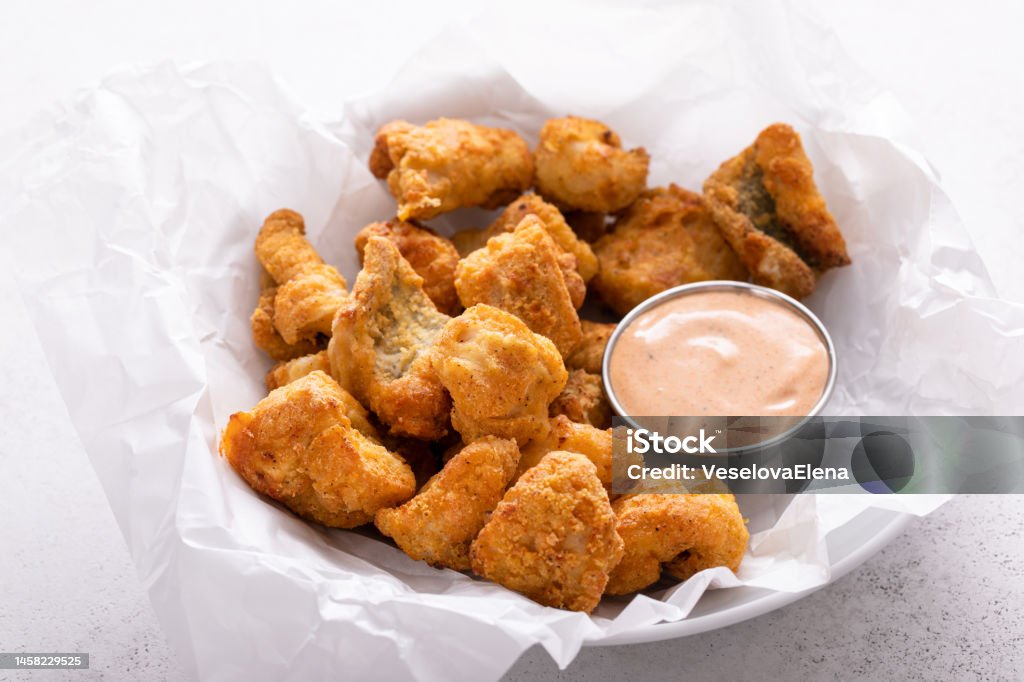 Fried Catfish Nuggets Served With Remoulade Sauce Stock Photo - Download  Image Now - Nugget, Catfish, Fried - iStock