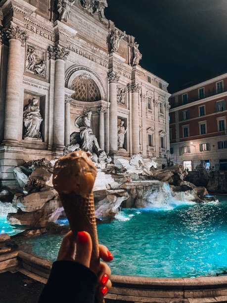 istock Ice cream by a fountain in Rome 1458233766