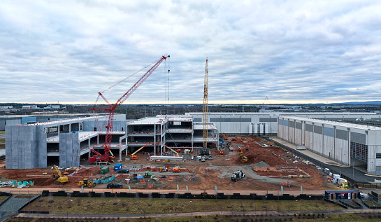 Data center being constructed in Ashburn, Virginia.