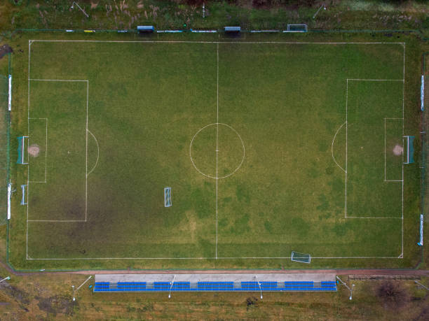 istock Football field top view, Poland. 1458237784
