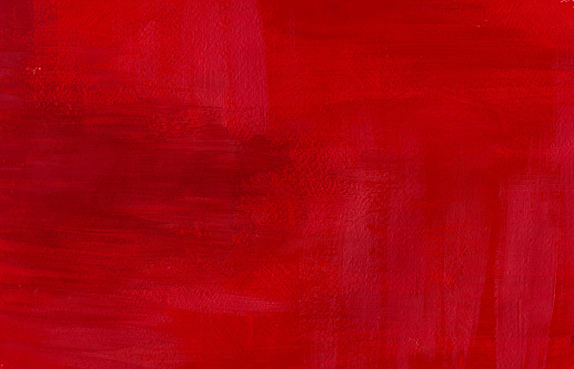 Grunge Bright Red Hand Drawn Texture Template. Chaotic brush strokes on paper with acrylic paint