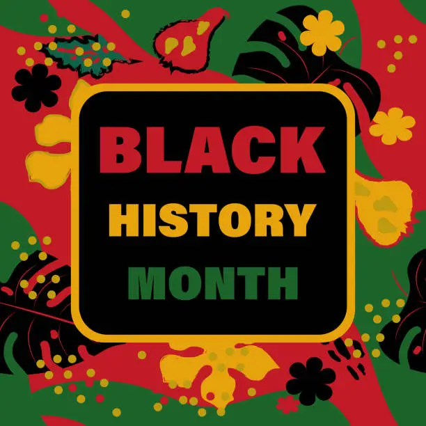 Vector illustration of Celebrating Black History Month 2023 .Celebrated annually in February in the USA and Canada. Cover, banner, signboard, design concept, social media post, template.