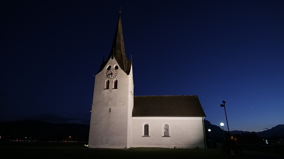 St. Anna Church in Rankweil, Brederis, Feldkirch at evening