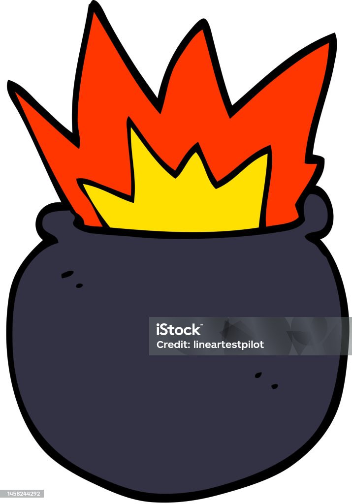 Cartoon Doodle Exploding Cauldron Stock Illustration - Download Image ...