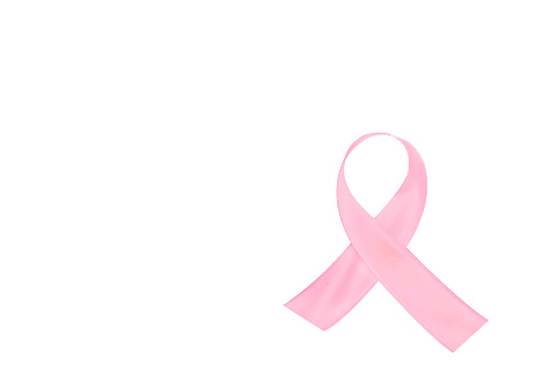 pink ribbon isolated on white background,breast cancer concept. breast cancer awareness symbol