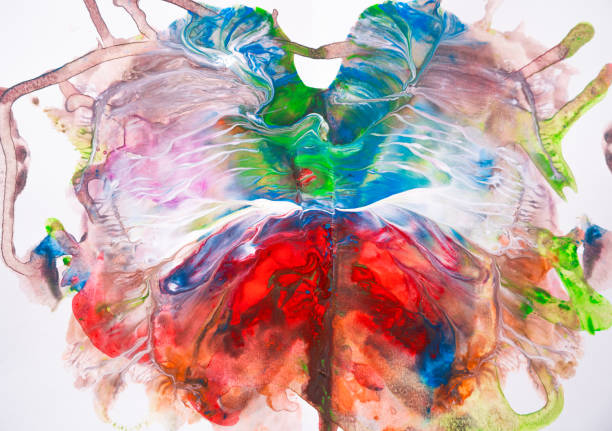 Green crystal butterfly displayed against a vibrant blue background