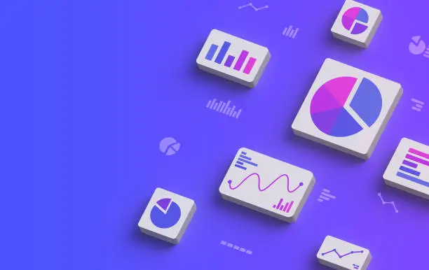 Photo of Data Analysis Chart Graph 3D Statistics Background