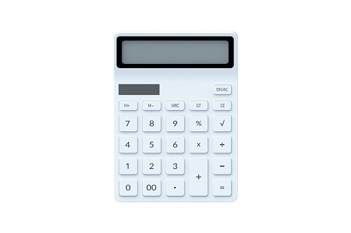 Calculator isolated on white background. 3d render