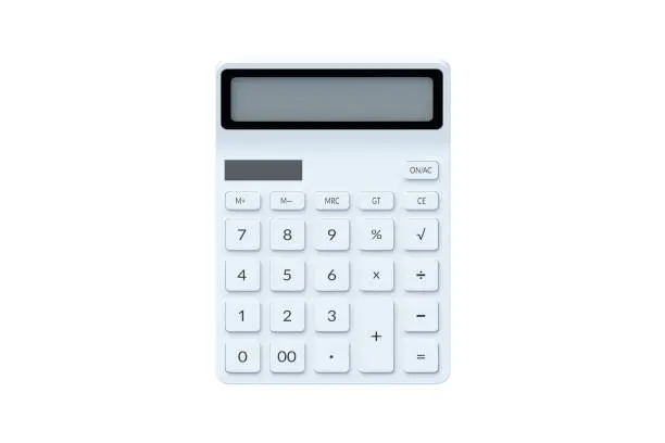 Calculator isolated on white background. 3d render