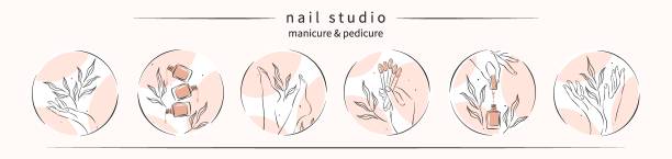 stockillustraties, clipart, cartoons en iconen met nail 35 new - pedicure