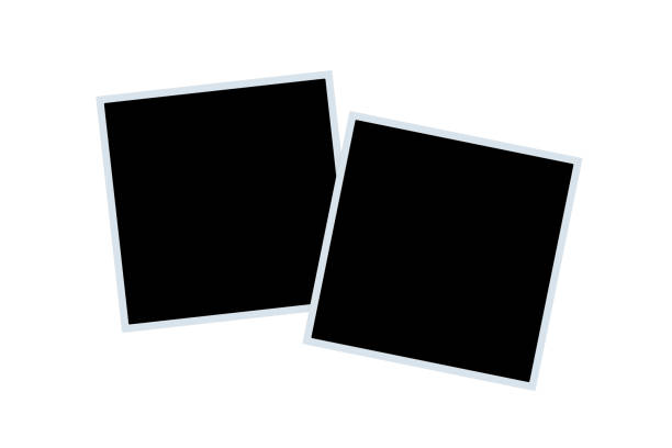 istock Photos with black blank space isolated on white background background. Template for photography. Memories images. 3d render 1458263742