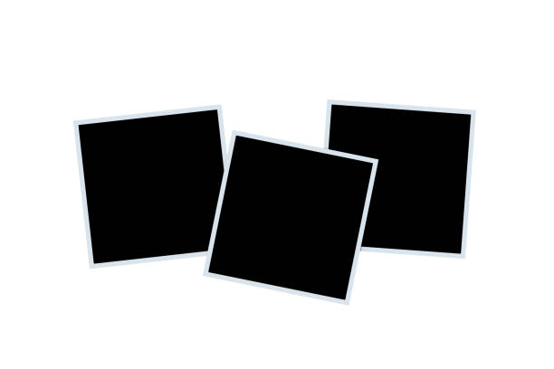 istock Photos with black blank space isolated on white background background. Template for photography. Memories images. 3d render 1458263754