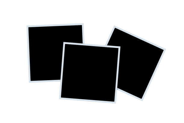 istock Photos with black blank space isolated on white background background. Template for photography. Memories images. 3d render 1458263775